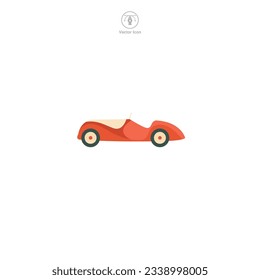 Icono de coche clásico ilustración vectorial aislada en fondo blanco
