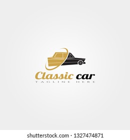 Classic car icon template, creative vector logo design, illustration element.