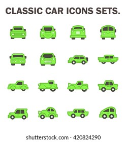 Classic car icons sets.