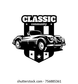 Classic car illustration, Classic Car Logo Badge