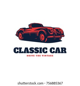 Classic car illustration, Classic Car Logo Badge
