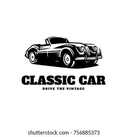 Classic car illustration, Classic Car Logo Badge