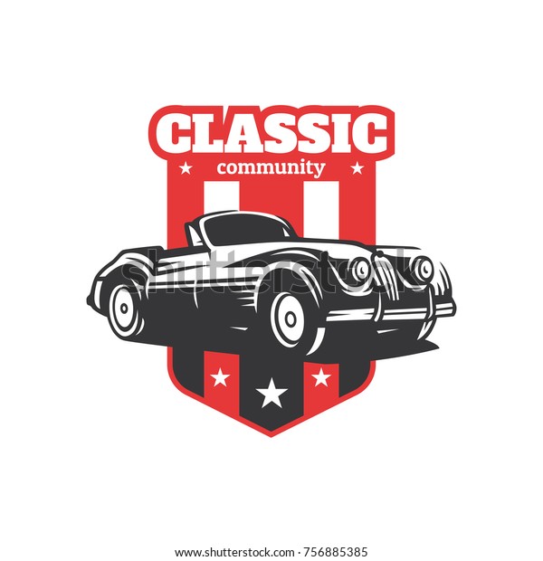 Classic car\
illustration, Classic Car Logo\
Badge