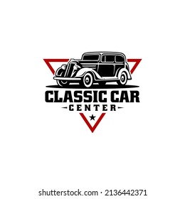 classic car illustration logo vector