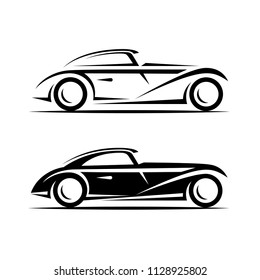 Classic car illustration, classic car logo, vintage car