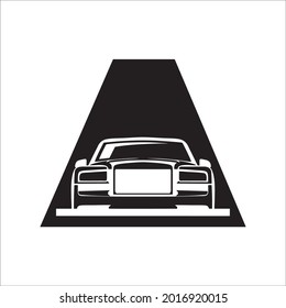 Classic car illustration on light background, front view