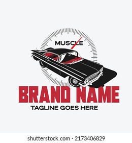 Classic car illustration ready made logo