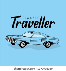 Classic Car illustration shirt design