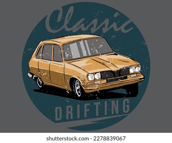 classic car illustration vector design graphic