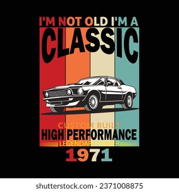 classic car illustrations with patches for t-shirts and other uses