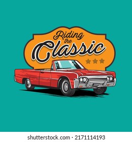 Klassisches Auto, einzelne Vektorgrafik.Gut für Vintage-Poster, T-Shirt-Design oder alle Retro-grafischen Ressourcen.