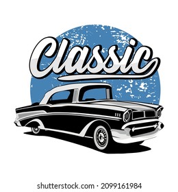 Classic car isolated with a white background.