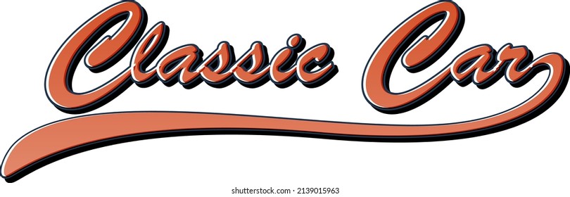 Classic car lettering font logo  illustration