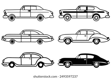 Classic Car line art draft model