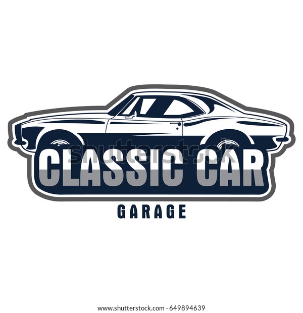 Classic Car Logo Stock Vector (Royalty Free) 649894639