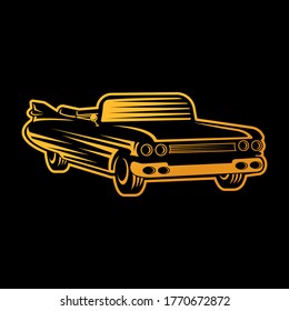 Classic Car Logo badge and emblem Vector Illustration. Vintage Classic Car vector logo icon silhouette design. Classic Car logo vector illustration for car repair, dealer, garage and service.