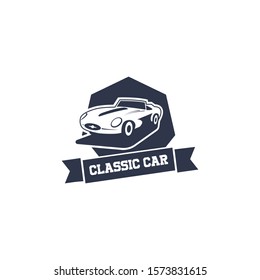 Classic car logo design template. Suitable for vintage, old style. Also for car restoration, repair and racing