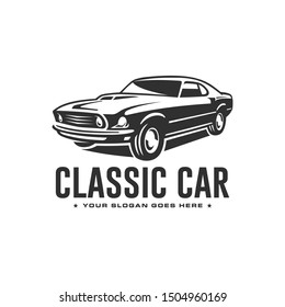 Classic car logo design vector