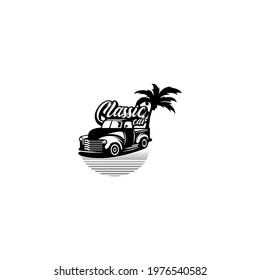 classic car logo design vector premium