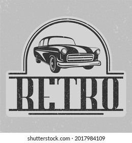 diseño clásico del logo del coche vector, restauración de coches de automoción vintage y diseño de club de coches vector premium con estilo vintage y retro