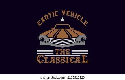 Vector de diseño de logotipo de coches clásico Vector Premium. Plantilla de vectores de logotipo de automoción. Diseño de logotipo de coches brillante.  Diseño de logotipo de coche de estilo automático con silueta de icono de vehículo deportivo con gris claro, rojo,