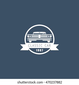 Classic car logo, emblems, badges and icons. Vector Illustration Design Template