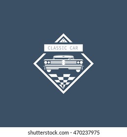 Classic car logo, emblems, badges and icons. Vector Illustration Design Template