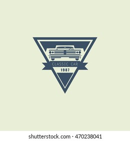 Classic car logo, emblems, badges and icons. Vector Illustration Design Template