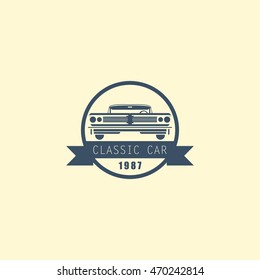 Classic car logo, emblems, badges and icons. Vector Illustration Design Template