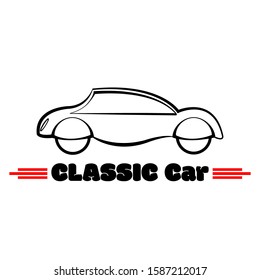 classic car logo with hand drawn style