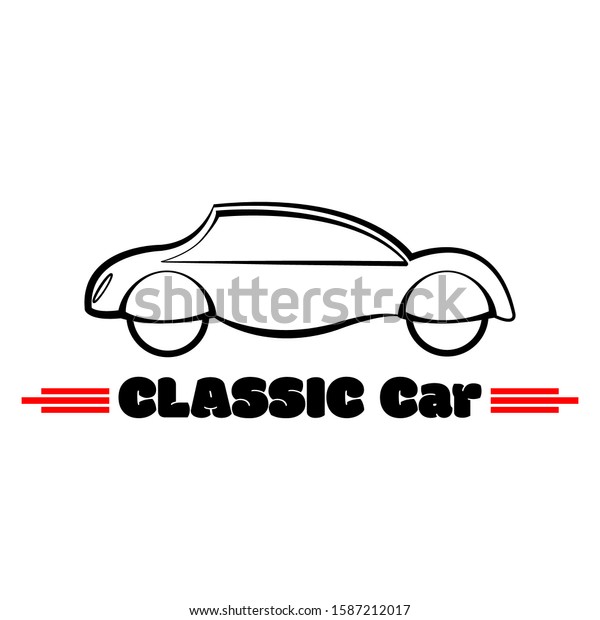 classic car logo with hand\
drawn style