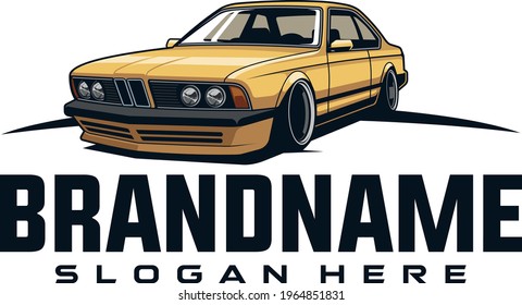 classic car logo illustration vector