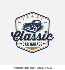 Classic car logo inspiration vector premium