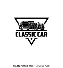 Classic car logo vector with emblem style