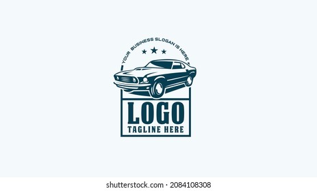 Ilustración vectorial del logotipo del coche clásico