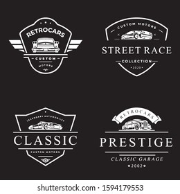 classic car logo vintage design  vector 