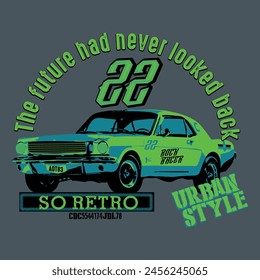 Classic Car, Muscle, Illustration, T shirt graphic