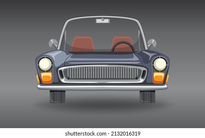 Classic car on gray background illustration