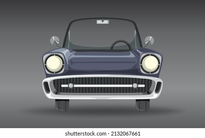 Classic car on gray background illustration