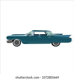 Classic car on white background