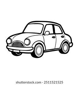 Classic Car Outline Vector Illustration	