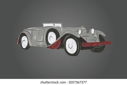 classic car painting illustration. background vector