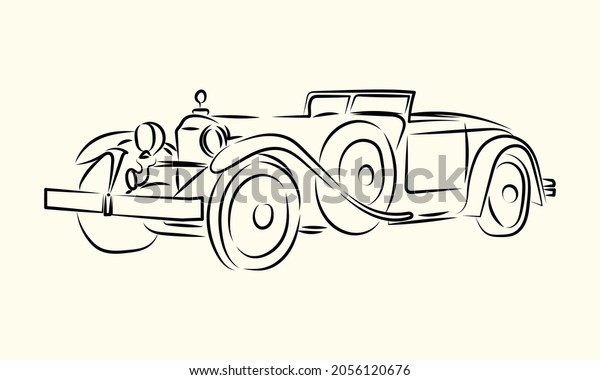classic car\
painting illustration. background\
vector