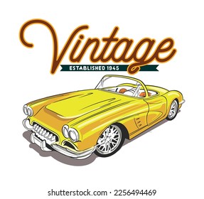 Classic Car Pictures Vector Illustration for your graphic design or your t shirt