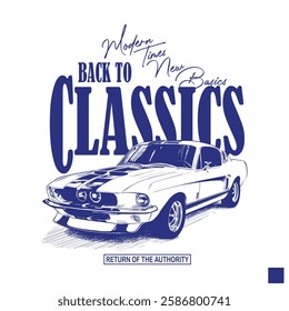 classic car racing design with slogans