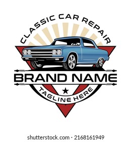 Classic car repair logo design.