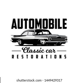 Classic car restoration logo vector 