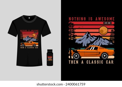 Classic Car Retro Vintage T Shirt Design