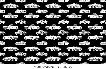 classic car seamless pattern. car vector illustration background