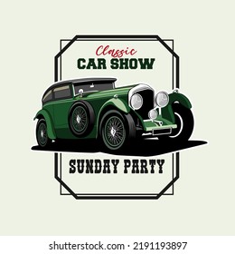 classic car show design vintage vector